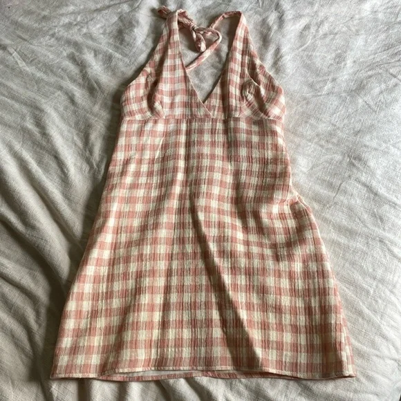 Zara | Dresses | Size 5 Checkered Halter Neck Mini Dress | Poshmark